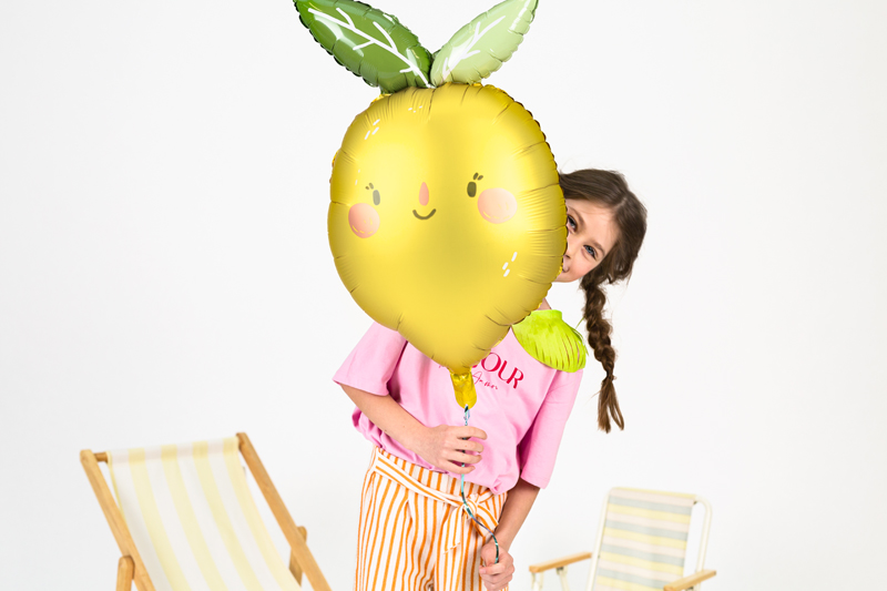 Yellow Smiling Lemon Foil Balloon, 30in