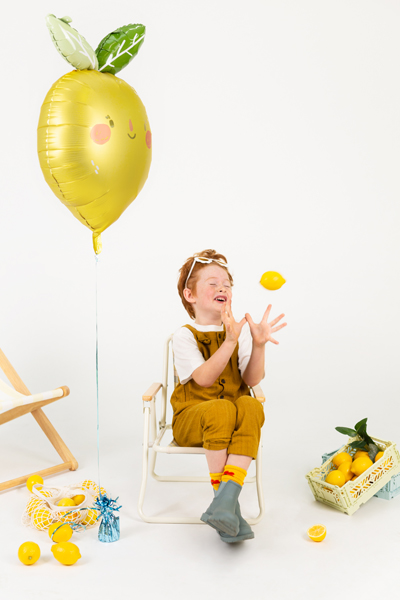 Yellow Smiling Lemon Foil Balloon, 30in