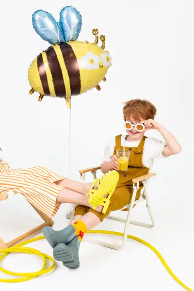 Yellow Striped Bumble Bee Foil Balloon, 28in