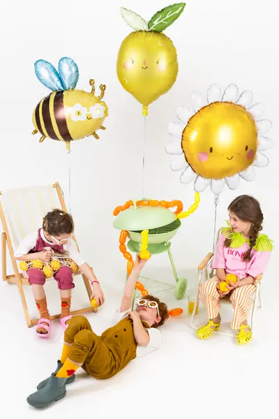 Yellow Striped Bumble Bee Foil Balloon, 28in