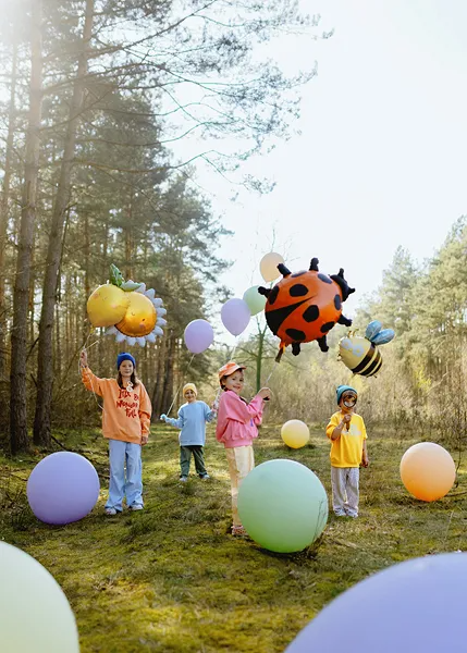 Yellow Striped Bumble Bee Foil Balloon, 28in