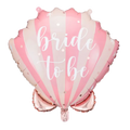 Pink and White Stripe Seashell Shaped Bridal Shower Foil Balloon, 20in