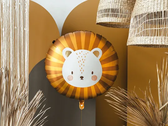 Gold Stripe White Lion Foil Balloon, 22in