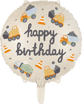 Construction Vehicles "Happy Birthday" Foil Balloon, 15in