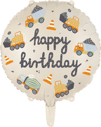 Construction Vehicles "Happy Birthday" Foil Balloon, 15in