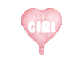 Pink "It's A Girl" Gender Reveal Heart Foil Balloon, 18in