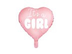 Pink "It's A Girl" Gender Reveal Heart Foil Balloon, 18in