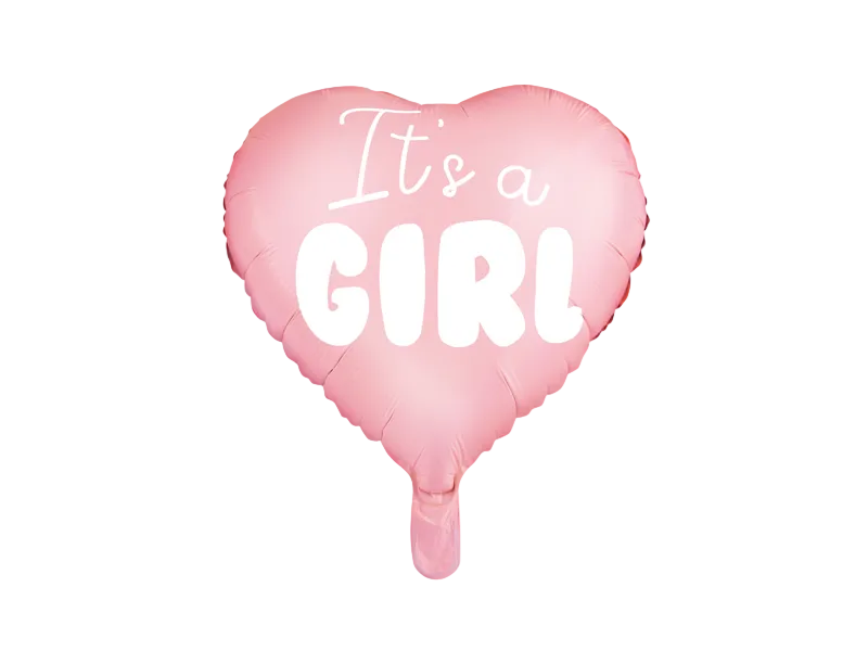 Pink "It's A Girl" Gender Reveal Heart Foil Balloon, 18in