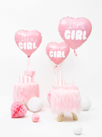 Pink "It's A Girl" Gender Reveal Heart Foil Balloon, 18in