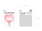 Pink "It's A Girl" Gender Reveal Heart Foil Balloon, 18in