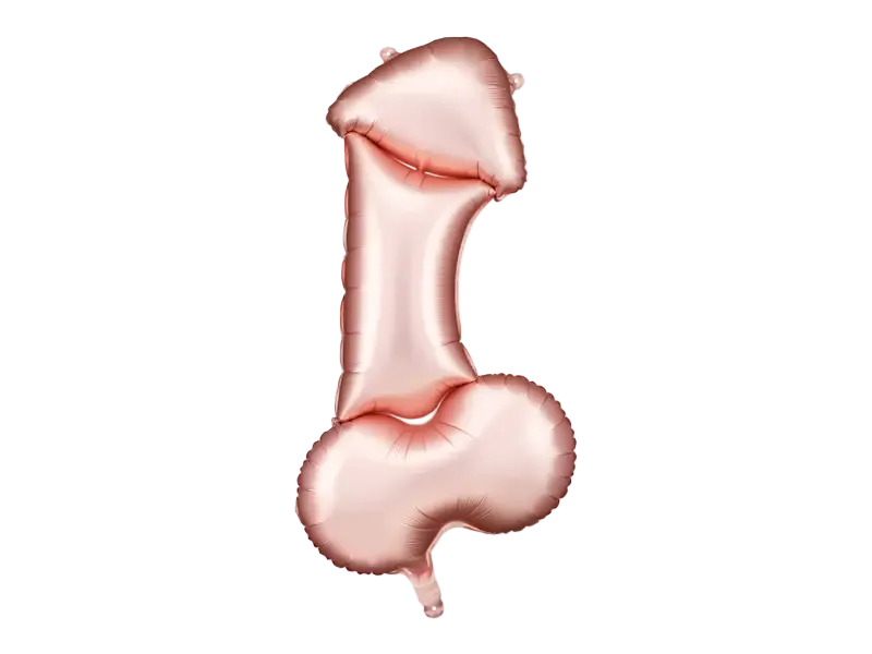 Giant Rose Gold Penis Foil Balloon, 44in
