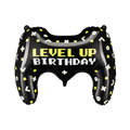Black Gamepad Shaped "Happy Birthday" Foil Balloon, 25in (SAMPLE)
