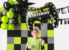 Black Gamepad Shaped "Happy Birthday" Foil Balloon, 25in (SAMPLE)