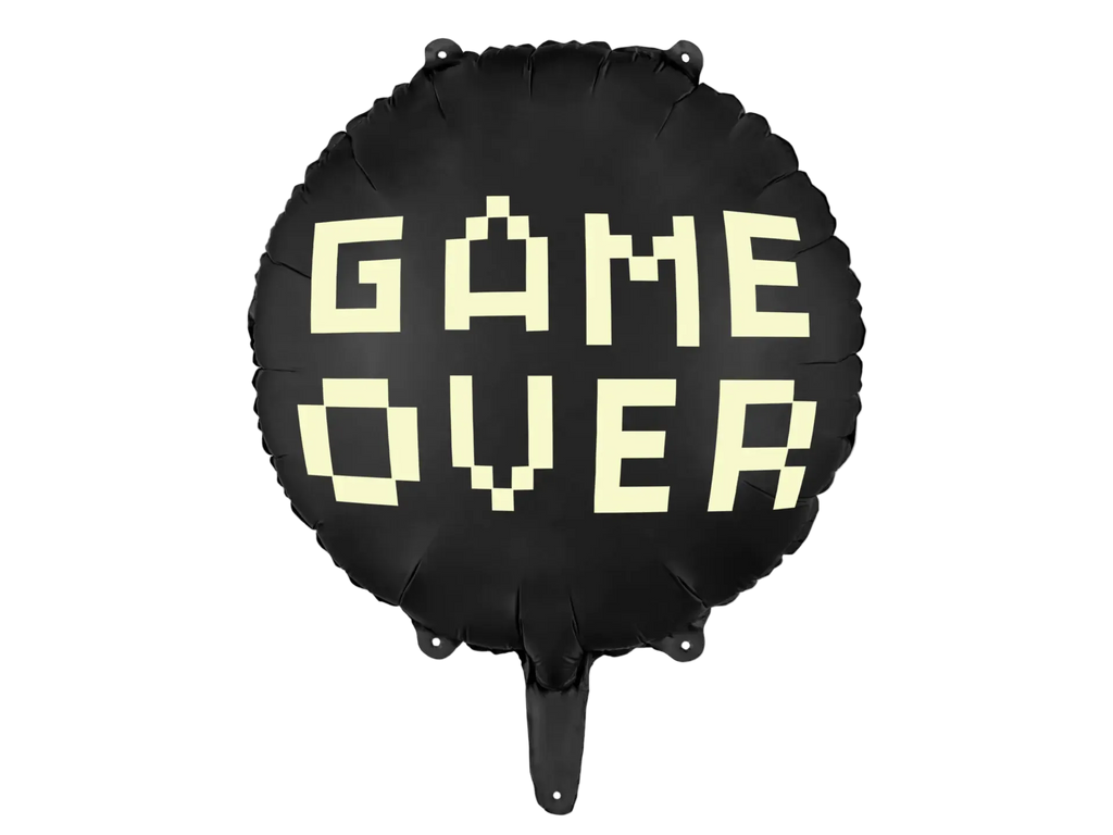 Black Gamer "Game Over" Foil Balloon, 17in