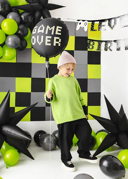 Black Gamer "Game Over" Foil Balloon, 17in