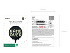 Black Gamer "Game Over" Foil Balloon, 17in