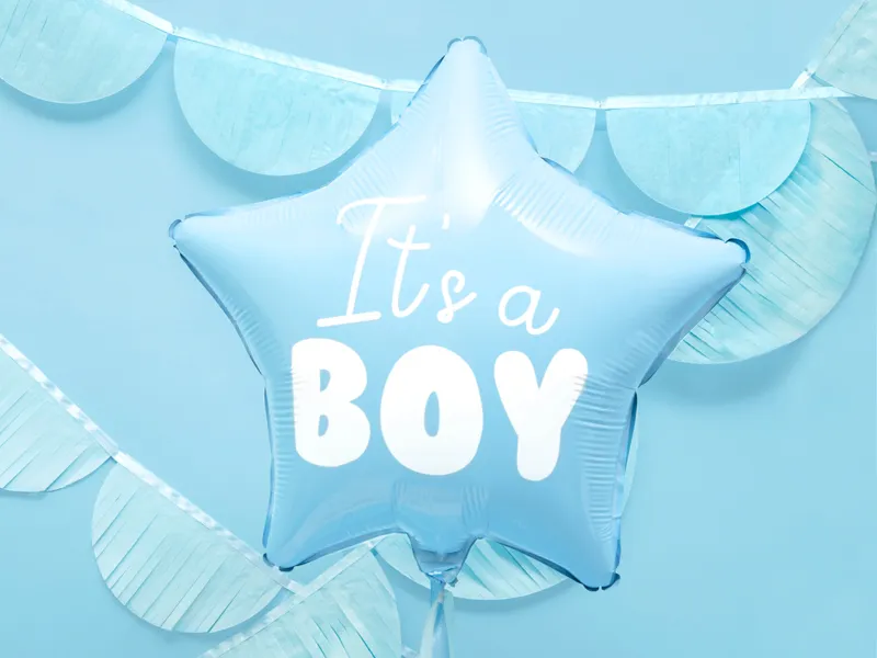 Blue It's A Boy Star Foil Balloon, 19in