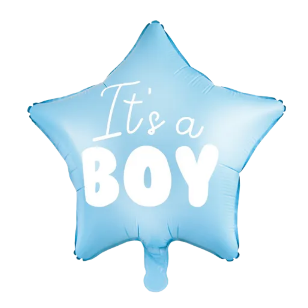 Blue It's A Boy Star Foil Balloon, 19in
