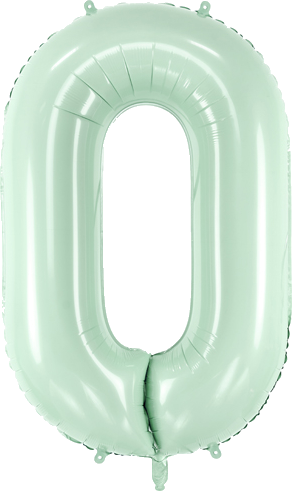 Green Number 0 Foil Balloon, 28in