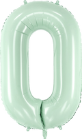 Green Number 0 Foil Balloon, 28in