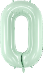 Green Number 0 Foil Balloon, 28in