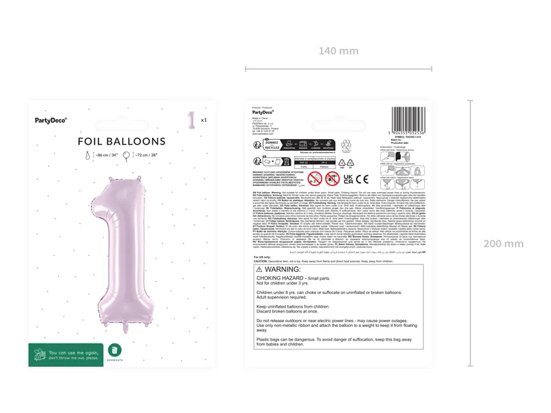 Purple Number 1 Foil Balloon, 28in