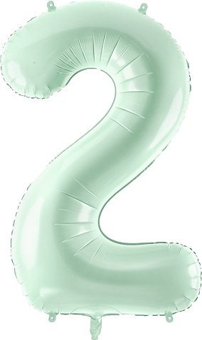 Green Number 2 Foil Balloon, 28in