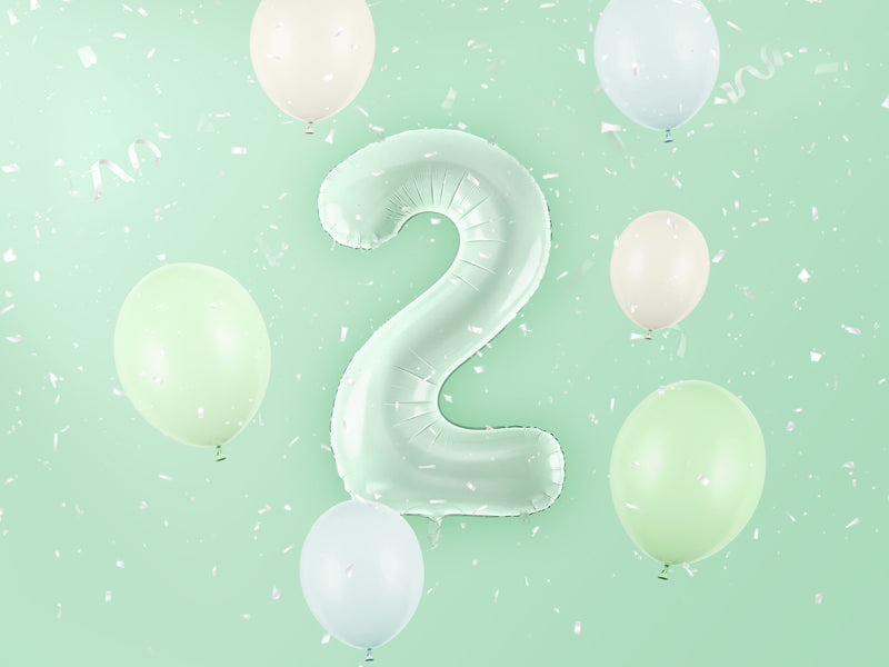 Green Number 2 Foil Balloon, 28in