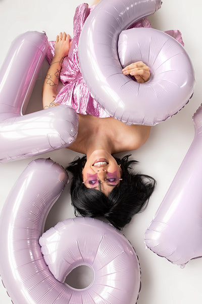 Purple Number 4 Foil Balloon, 28in