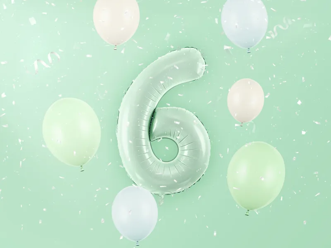 Green Number 6 Foil Balloon, 28in