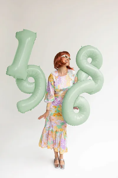 Green Number 6 Foil Balloon, 28in