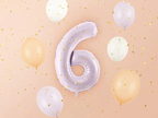 Purple Number 6 Foil Balloon, 28in