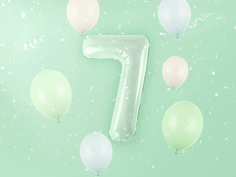 Green Number 7 Foil Balloon, 28in