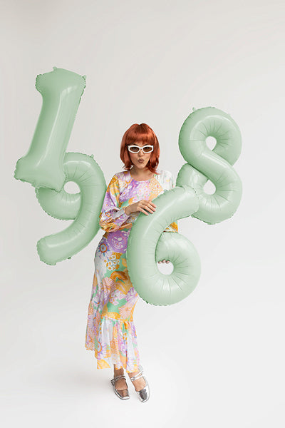 Green Number 8 Foil Balloon, 28in