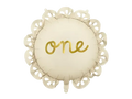 White and Gold First Birthday "One" Round Foil Balloon, 20in