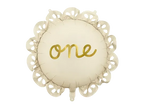 White and Gold First Birthday "One" Round Foil Balloon, 20in