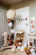 White and Gold First Birthday "One" Round Foil Balloon, 20in