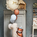 White and Gold First Birthday "One" Round Foil Balloon, 20in