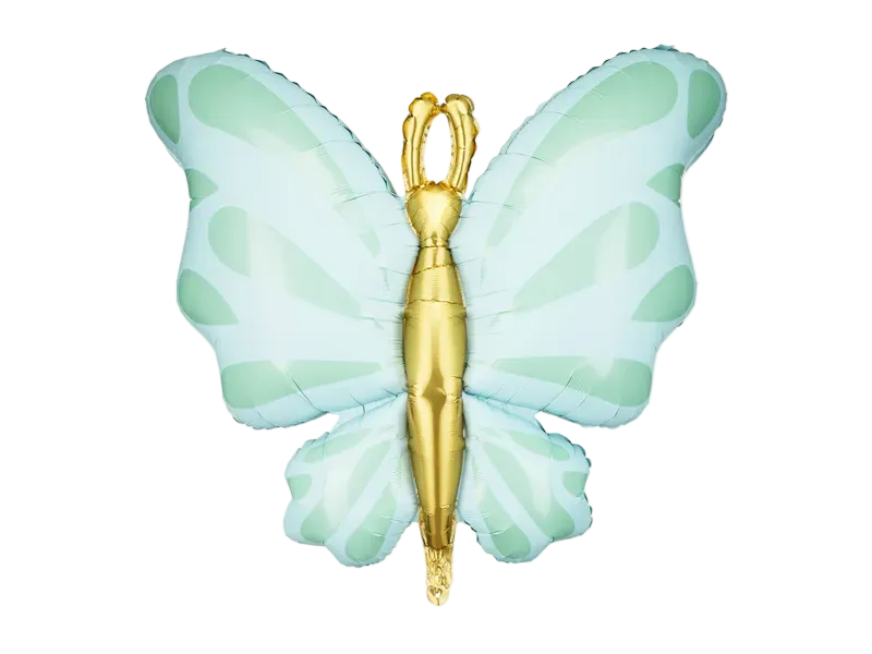 Green and Gold Butterfly Foil Balloon, 27in