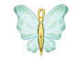Green and Gold Butterfly Foil Balloon, 27in