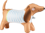 Giant Brown Standing Dachshund Foil Balloon, 35in