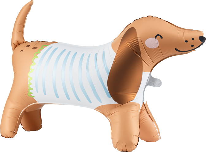 Giant Brown Standing Dachshund Foil Balloon, 35in