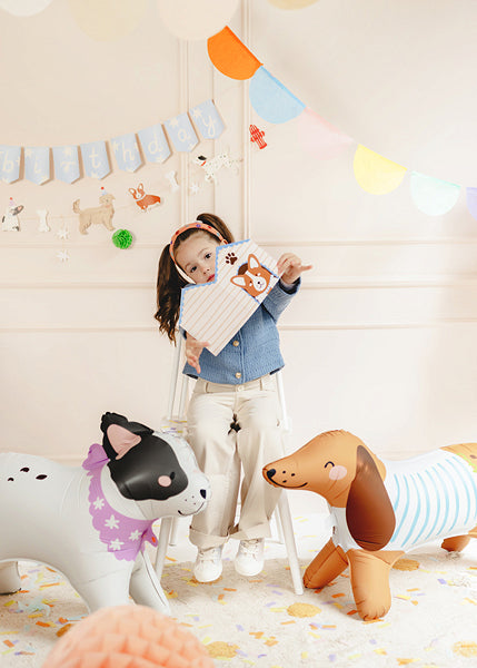 Giant Brown Standing Dachshund Foil Balloon, 35in