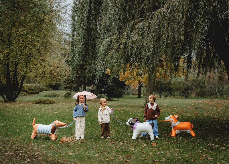 Giant Brown Standing Dachshund Foil Balloon, 35in