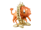 Giant Gold and Orange Circus Lion Foil Balloon, 47in
