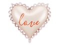 White Love Lacy Heart Foil Balloon, 20in