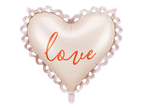 White Love Lacy Heart Foil Balloon, 20in