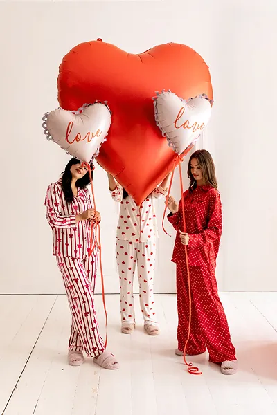 White Love Lacy Heart Foil Balloon, 20in