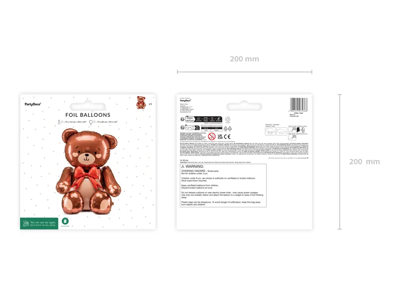 Brown Bear Foil Balloon, 33in