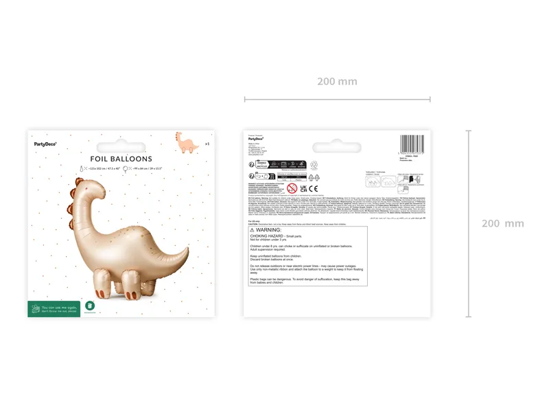 Giant Gold Dinosaur Foil Balloon, 42in